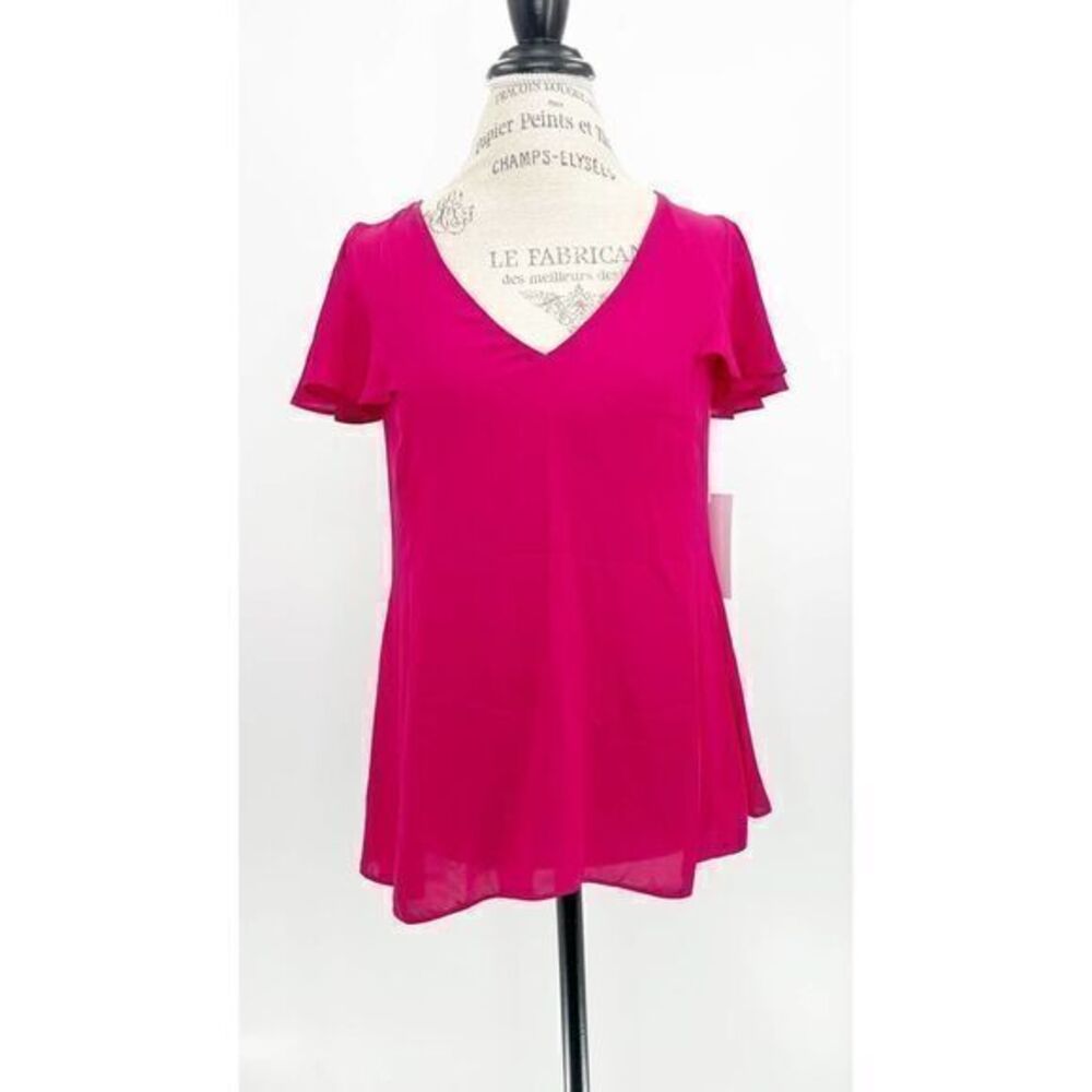 AMANDA UPRICHARD NWT Flutter Sleeve Blouse SMALL